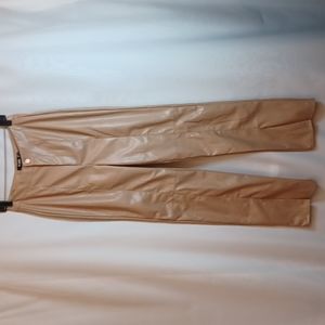 MISGUIDED Women's Mocha PU Split Front Straight Leg Trouser. 8